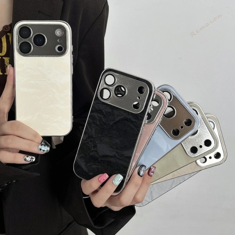 Camera Lens Protector - Casing Ponsel Kulit Mewah Berlapis untuk