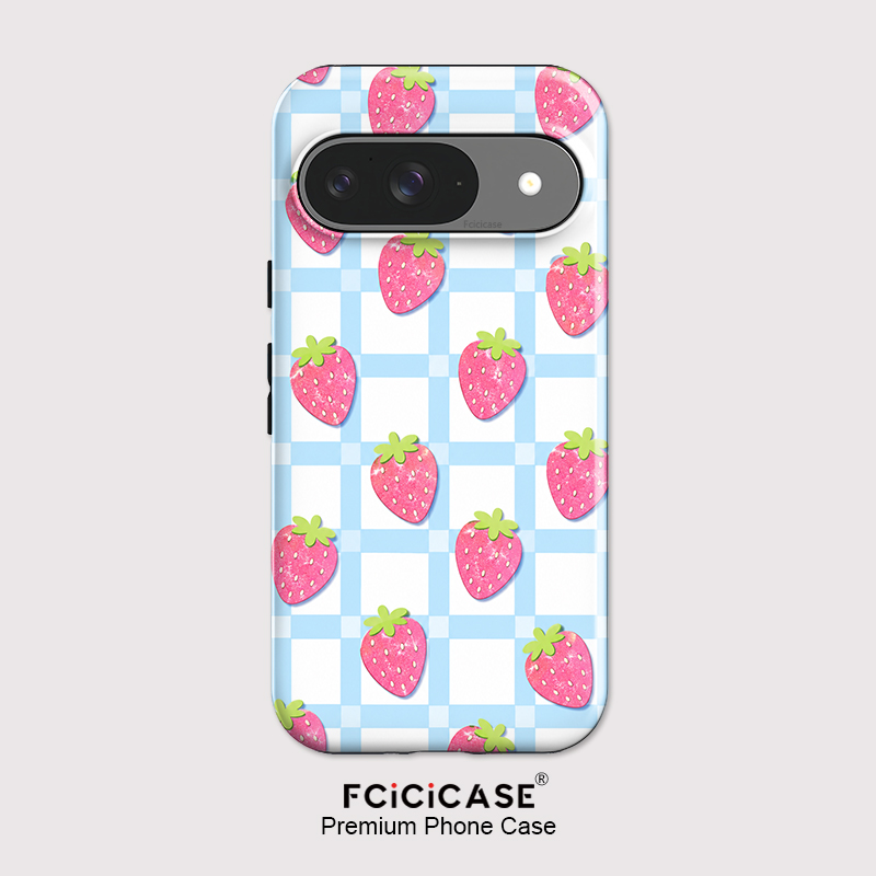 Google Pixel 9 - Casing Ponsel Motif Stroberi Fcicicase Untuk