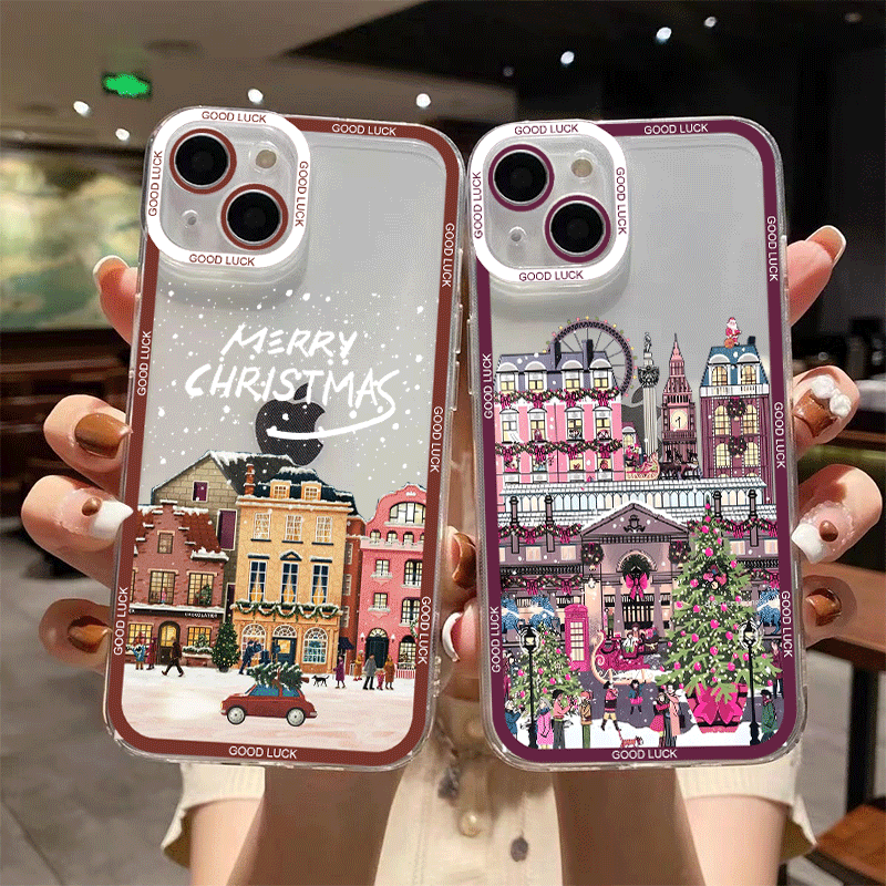 Xiaomi Redmi Note 13 - Casing Ponsel Pemandangan Jalanan Natal Tahun