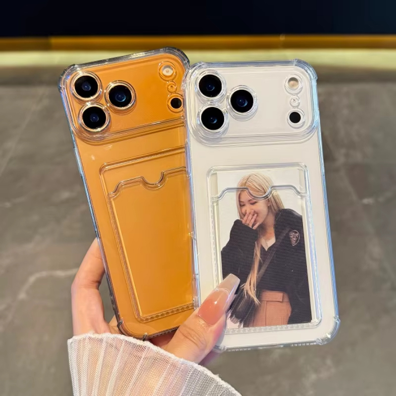 Camera Lens Protector - Casing Transparan dengan Slot Kartu untuk