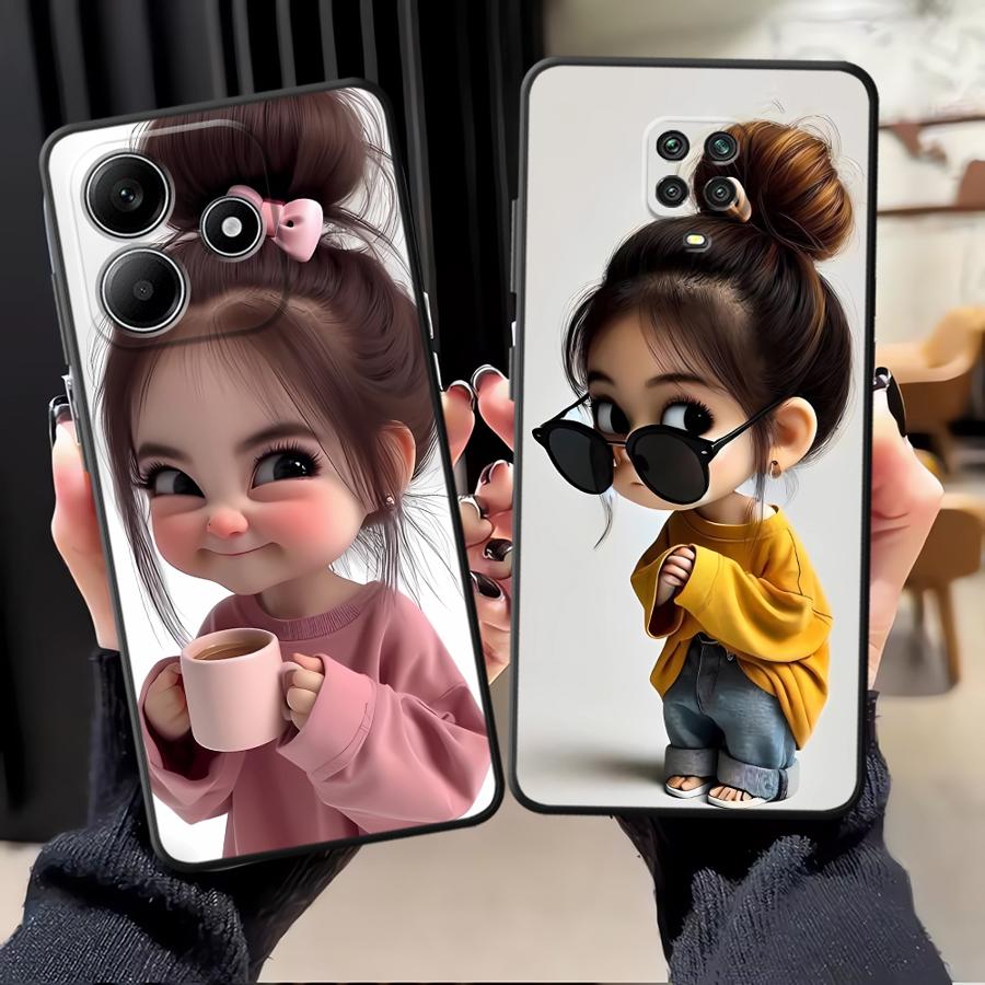 Xiaomi Redmi Note 13 - Casing Ponsel Funda Pola Gadis Kartun