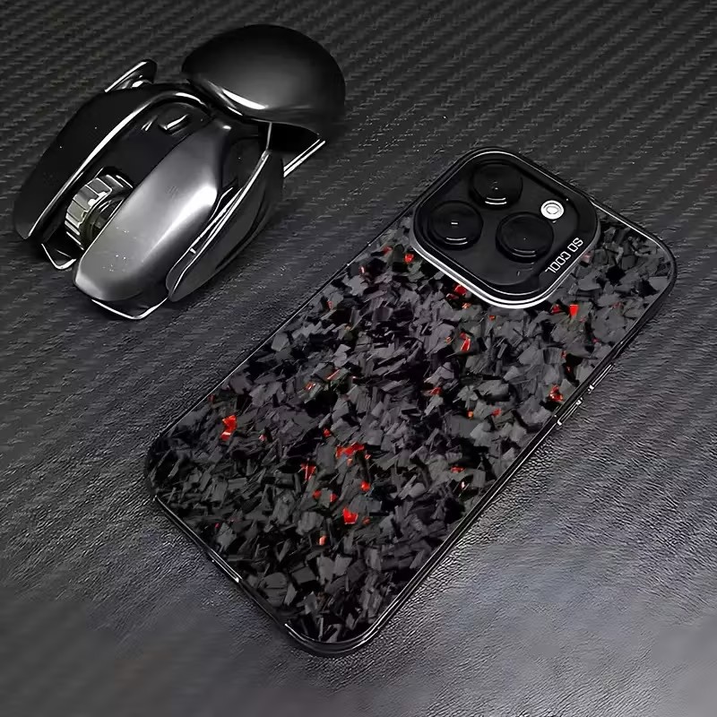Xiaomi Redmi Note 13 - Casing Ponsel Pola Serat Karbon Geometris