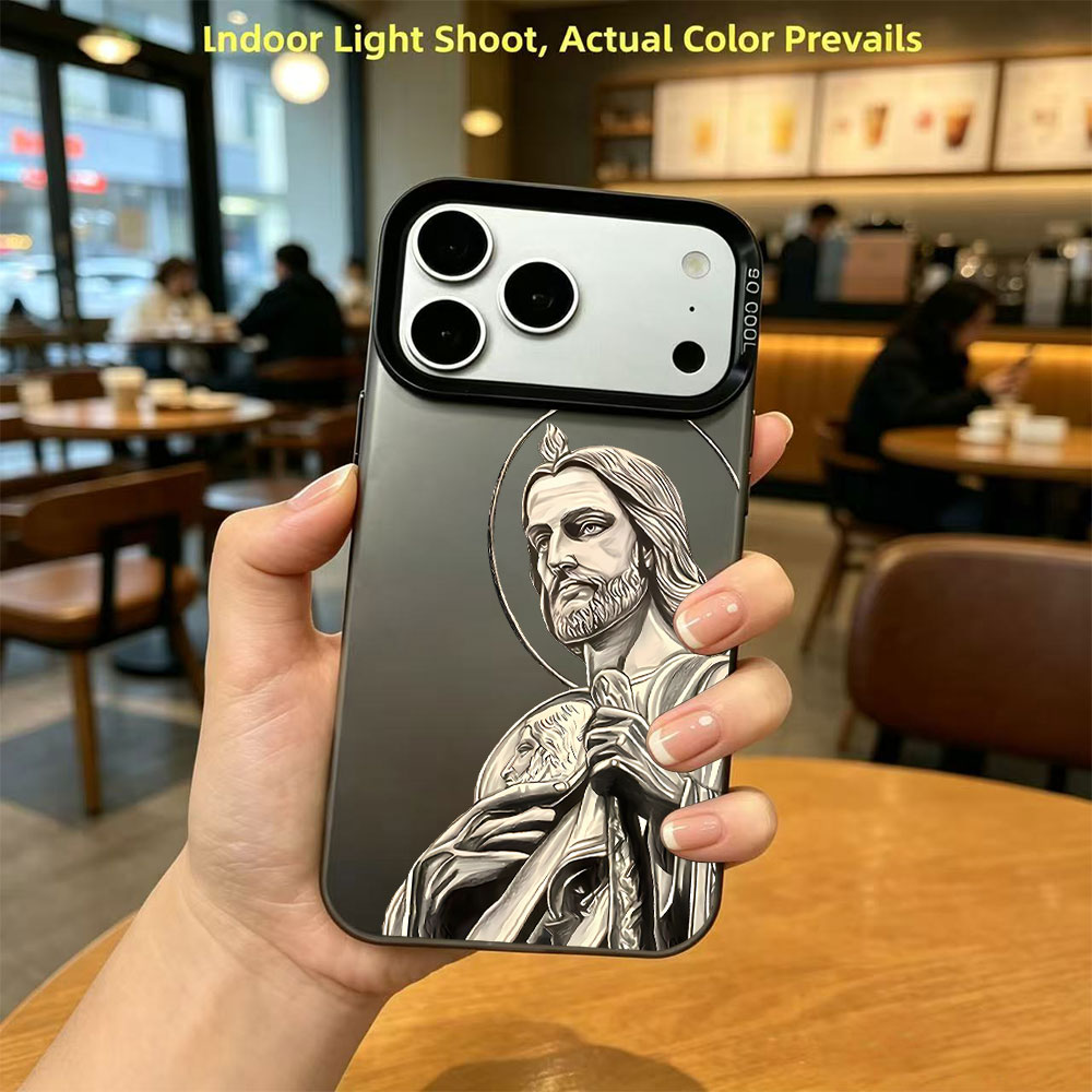 Apple Iphone 15 Pro Max - Casing Ponsel Desain Pola San Judas