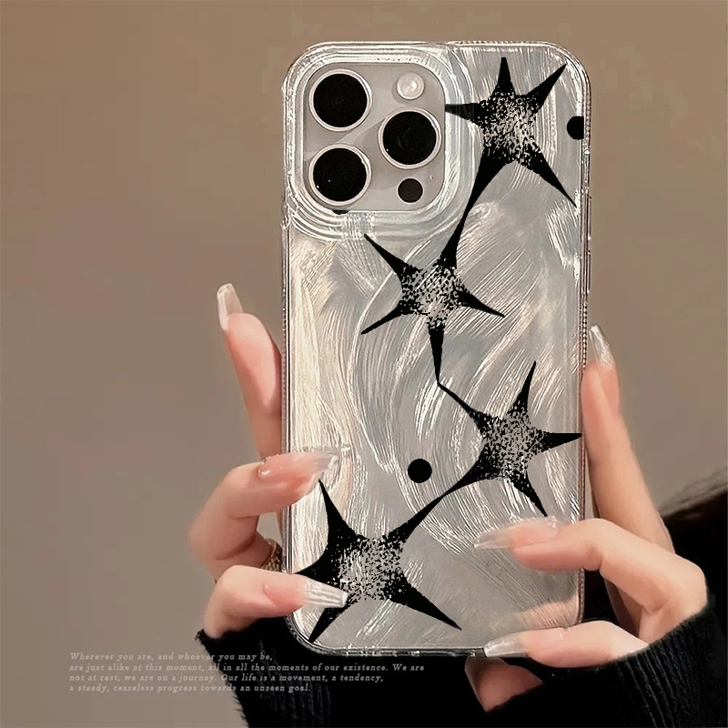 Apple Iphone 15 Pro Max - Casing Ponsel Motif Trendi Bintang Berkilau