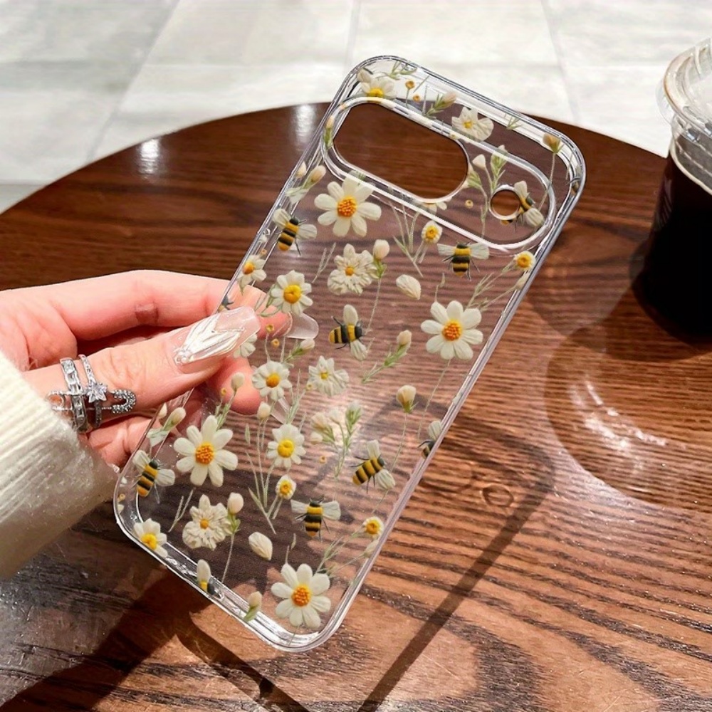 Google Pixel 9 - Casing Ponsel Bening Lembut Pola Bunga