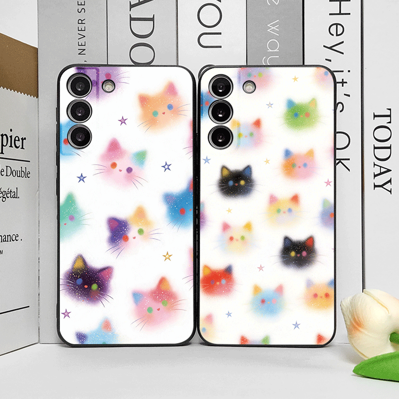 Huawei Nova 12 - Casing Ponsel Cetak Kepala Kucing Warna-warni