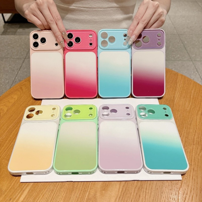Casing Ponsel Gradasi Warna Pe - Camera Lens Protector ulasan dan harga